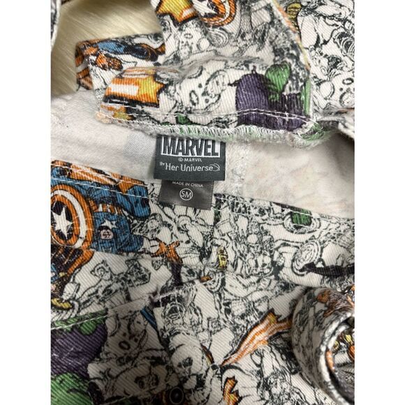 Her universe Marvel The Avengers Fringe hem denim Shortall  Sz small - Picture 5 of 12